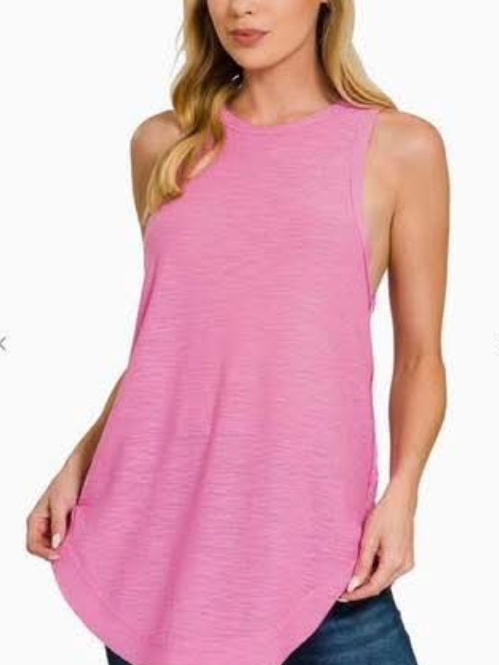 Boutique Sleeveless Pink Tunic Tank Top